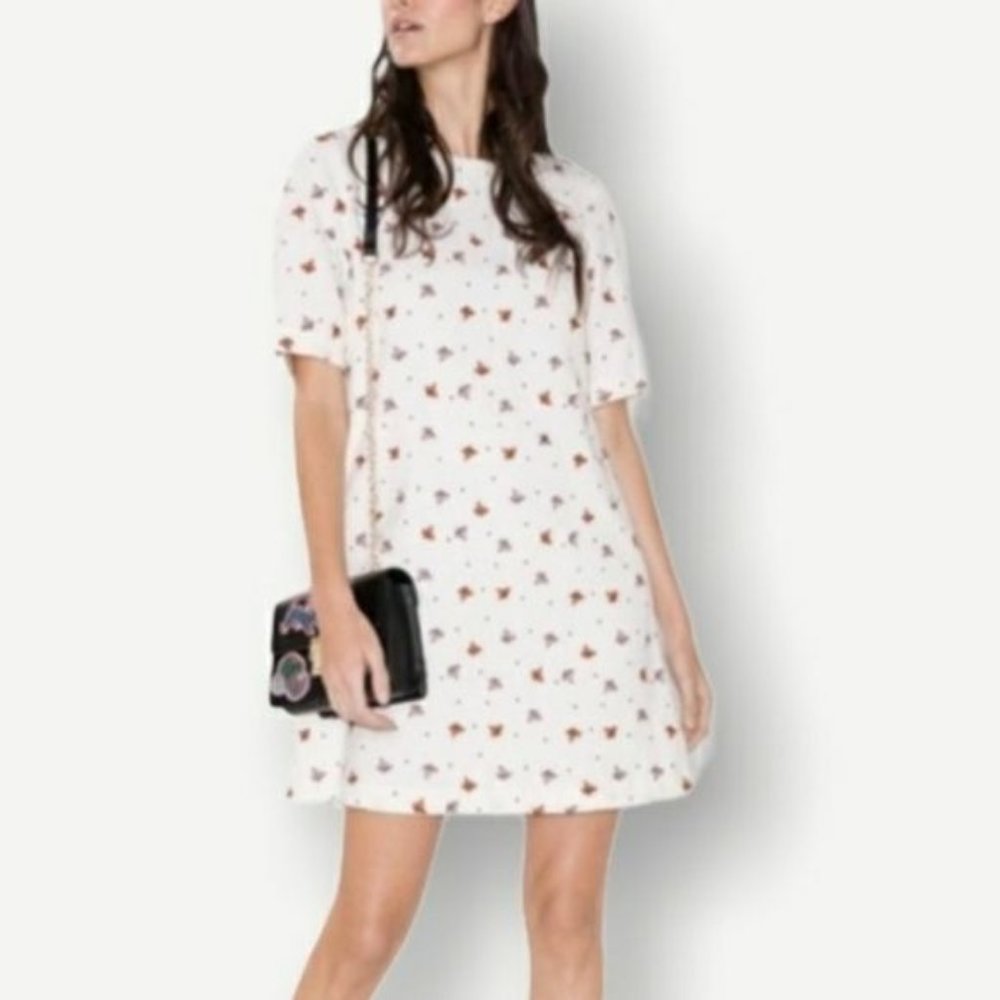 & Other Stories Bird Embroidered Mini Dress Size 4